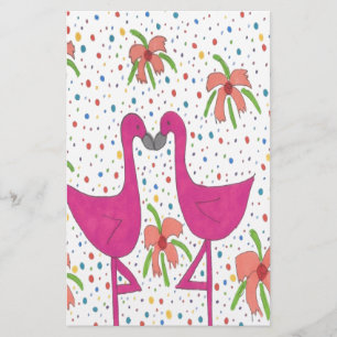 Papeterie Fiesta florale de Flamant rose
