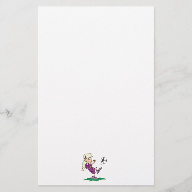 Papeterie fille mignonne botter le ballon de football (Devant)