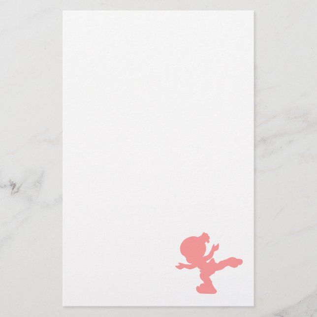 Papeterie Fille patinant en rose (Devant)