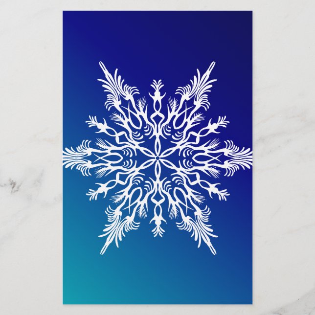 Papeterie FLAKE DE NEIGE en bleu (Devant)