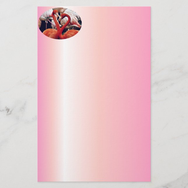 Papeterie Flamant rose rose dans la nature (Devant)