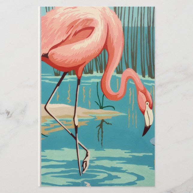 Papeterie Flamant Rose Vintage (Devant)