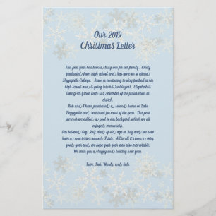 Papeterie Flèches de neige Blue Family Lettre de Noël Papier