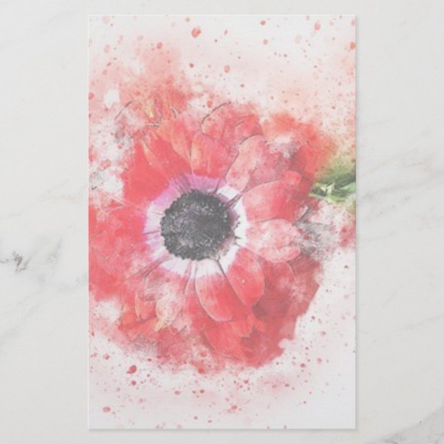 Papeterie Fleur aquarelle rose (Devant)