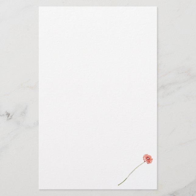 Papeterie Fleur de Gerbera Rouge Pâle (Devant)