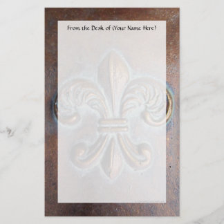 Papeterie Fleur De Lis, Cuivre-Regard âgé imprimé