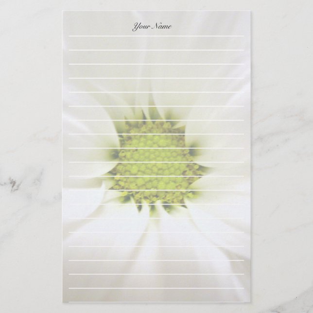 Papeterie fleur de marguerite blanche pure (Devant)