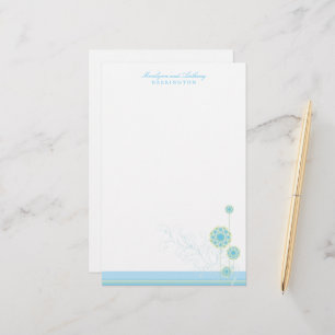 Papeterie Fleur de neige bleue Whimsical Flûtes d'hiver Mari