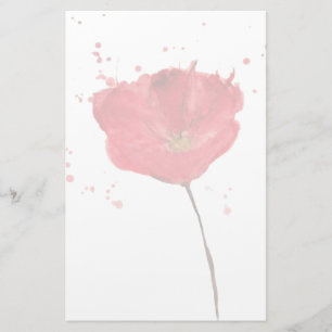 Papeterie Fleur de pavot à aquarelle peinte 2