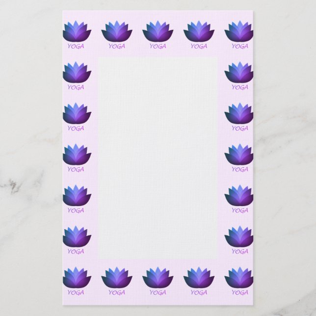 Papeterie Fleur de Yoga Lotus violet (Devant)