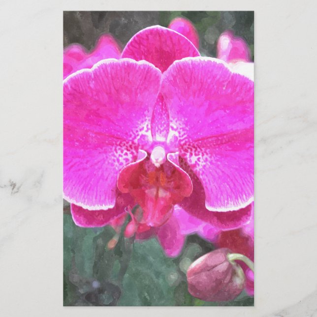 Papeterie Fleur d'orchidée rose, photo florale (Devant)