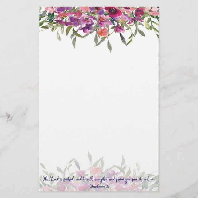 Papeterie Fleur florale aquarelle fidèle  (Devant)