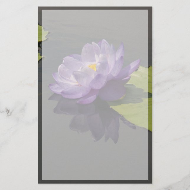 Papeterie Fleur Nénuphar bleu violet Lotus (Devant)