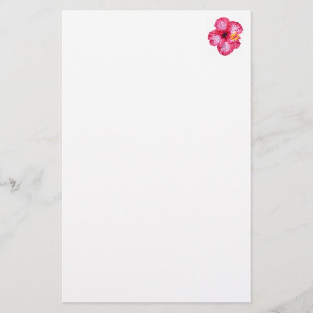 Papeterie fleur rose blanche rouge de ketmie aloha (Devant)