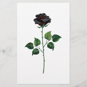 Papeterie Fleur rose noire