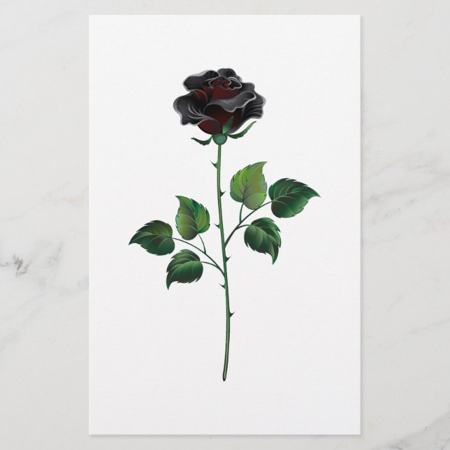 Papeterie Fleur rose noire (Devant)