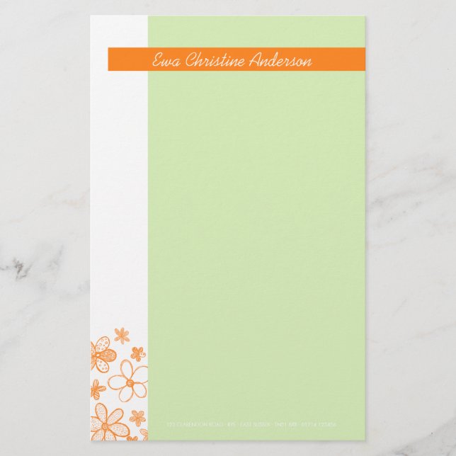 Papeterie Fleur Scribbles Green ・ Stationery (Devant)