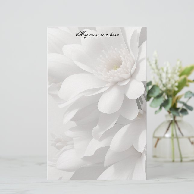 Papeterie Fleurs blanches élégantes (Créateur téléchargé)