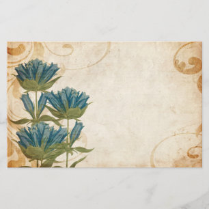 Papeterie Fleurs Bleues Mariage Vintage