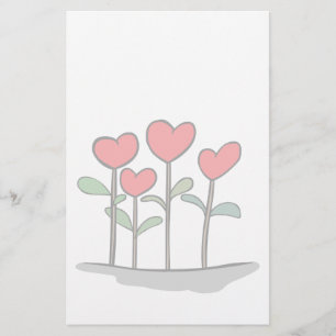 Papeterie Fleurs cardiaques capricieuses stationnaires