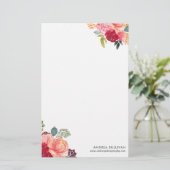Papeterie Fleurs d'aquarelle classiques Papier à lettres per (Debout devant)