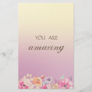 Papeterie Fleurs d'aquarelle colorées adorables