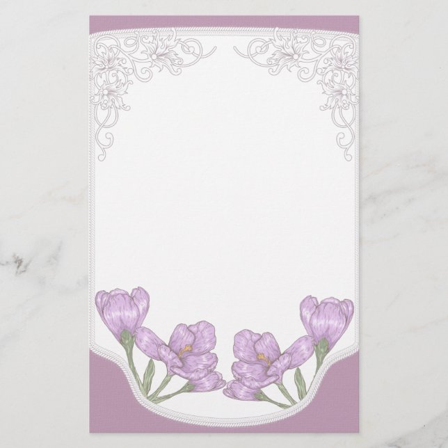 Papeterie Fleurs de Crocus pourpres printanières (Devant)
