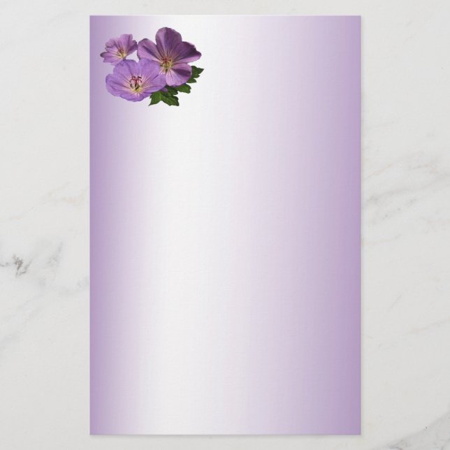 Papeterie Fleurs de géranium violet (Devant)