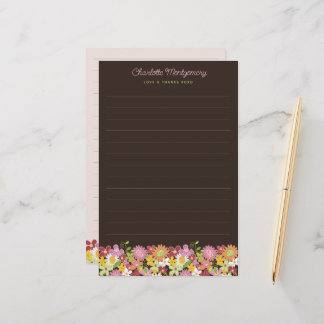 Papeterie Fleurs de printemps rose pastel Fleurs de jardin