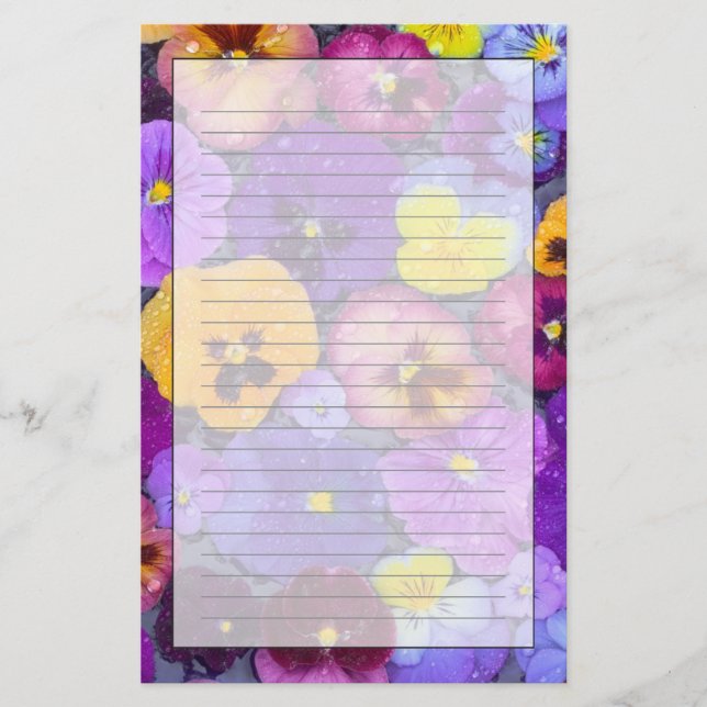 Papeterie Fleurs de sansonnet flottant dans un bain d'oiseau (Devant)