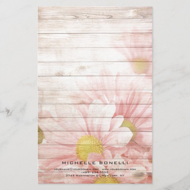 Papeterie Fleurs Féminines Professionnelles Minimalistes Mod (Devant)