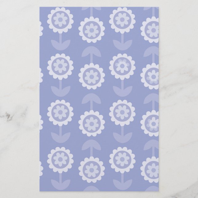 Papeterie Fleurs florales violettes d'art motif Abstrait (Devant)