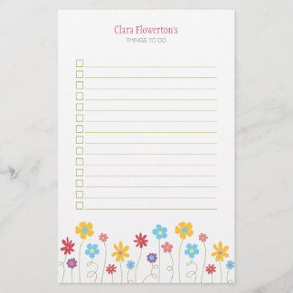 Papeterie Fleurs géniales de ressort pour faire la liste