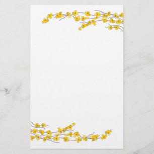 Papeterie Fleurs Jaune Doré