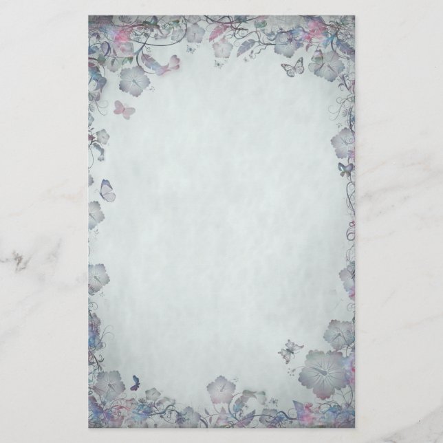 Papeterie Fleurs vintages et Mariage de papillon (Devant)