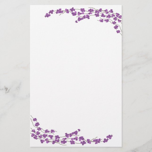 Papeterie Fleurs Violettes (Devant)