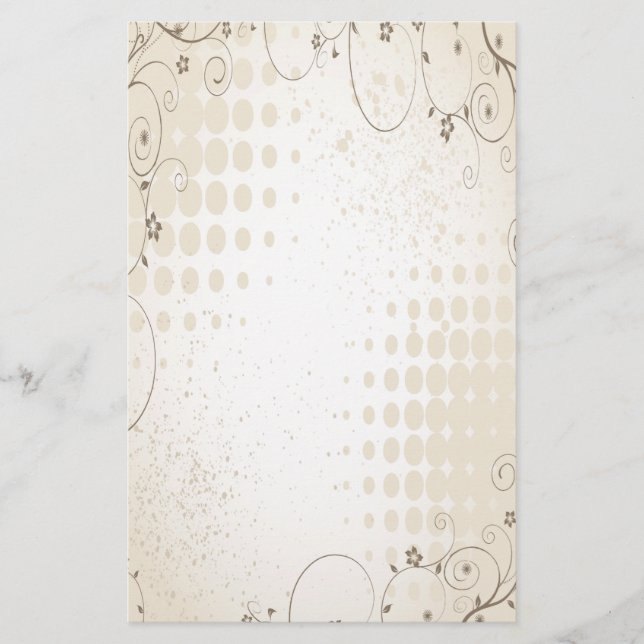 Papeterie Floral beige vintage (Devant)