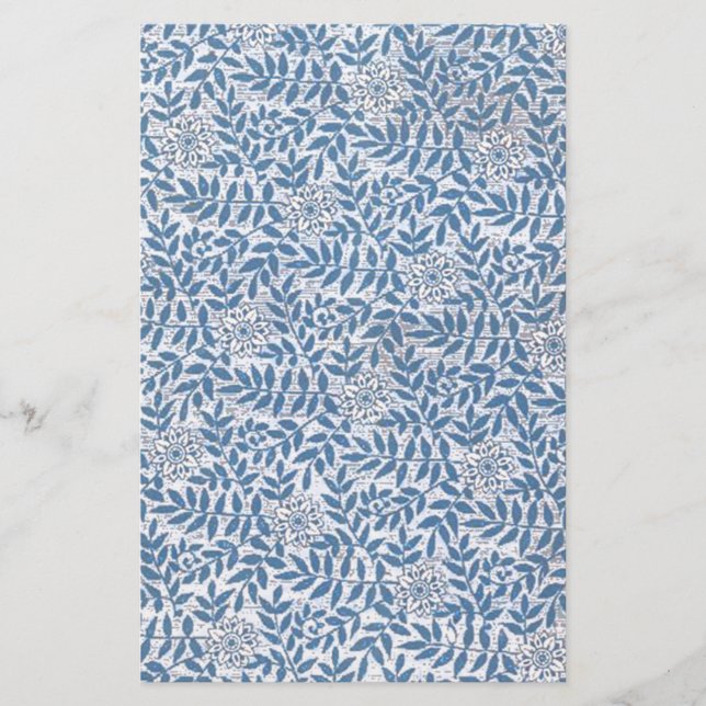 PAPETERIE FLORAL BLEU ÉLÉGANT (Devant)
