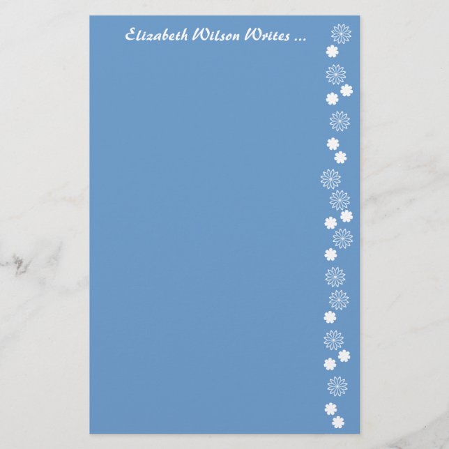 Papeterie florale bleue et blanche (Devant)