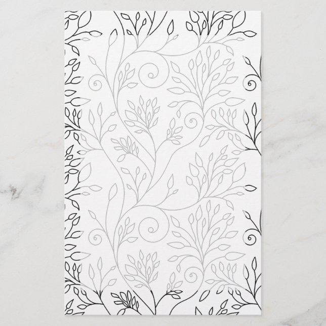 Papeterie florale noire et blanche (Devant)