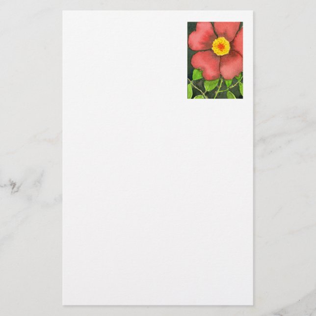 Papeterie florale "Rose sauvage" (Devant)