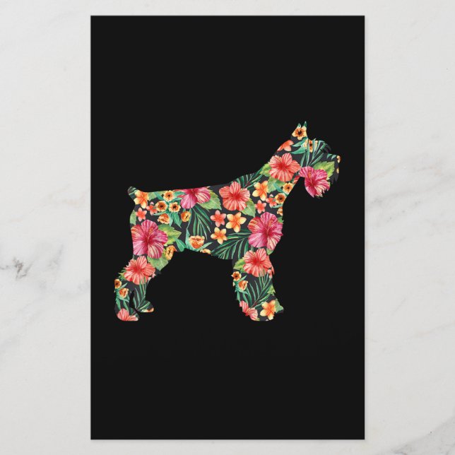 Papeterie Flower Funny Dog Silhouette (Devant)