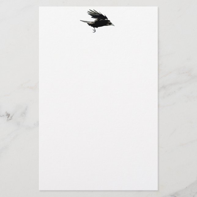 Papeterie Flying Black Crow Art pour les amateurs d'oiseaux (Devant)