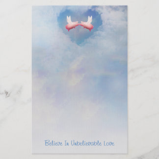 Papeterie Flying Pigs Kissing-Croire En Amour Incroyable