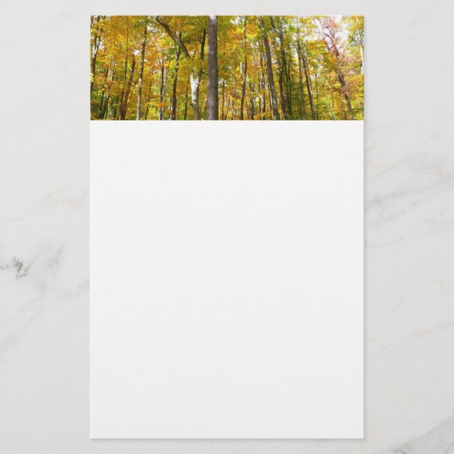 Papeterie Forêt du paysage d'automne Feuille Jaune (Devant)