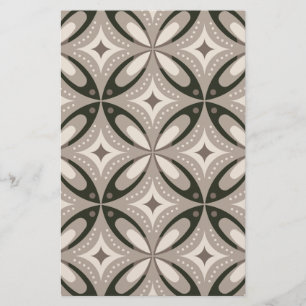 Papeterie Formes circulaires rétro beige et marron