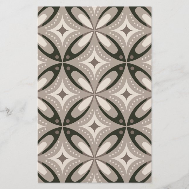 Papeterie Formes circulaires rétro beige et marron (Devant)
