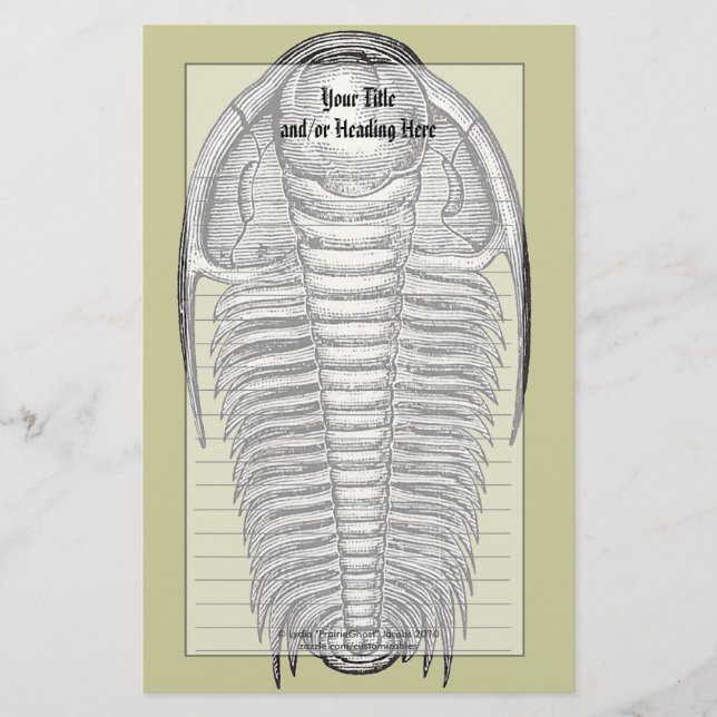 Papeterie fossile Trilobite vintage (Devant)