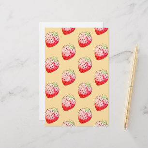 Papeterie fraise d'aquarelle jaune
