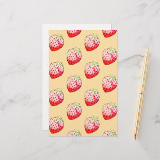Papeterie fraise d'aquarelle jaune